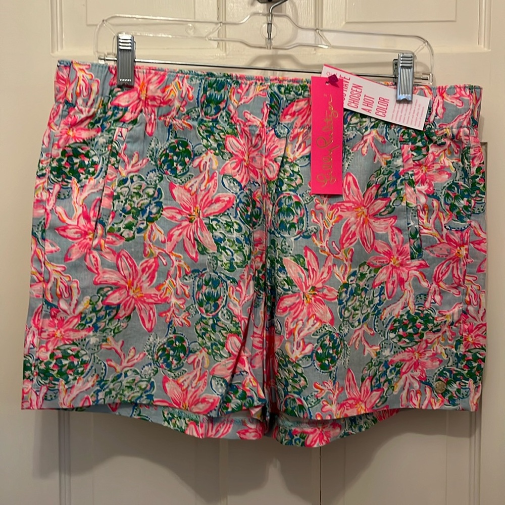 Lilly Pulitzer Lilo Linen Pull on Shorts Size L